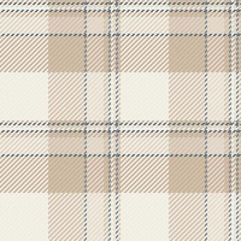 Neutral plaid pattern. Seamless fabric design in cream, beige, subtle blue. Use for backgrounds, textiles, or elegant design elements. vector