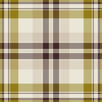 Soft plaid check pattern, towel fabric tartan. Sofa background textile seamless texture in white and yellow colors. vector