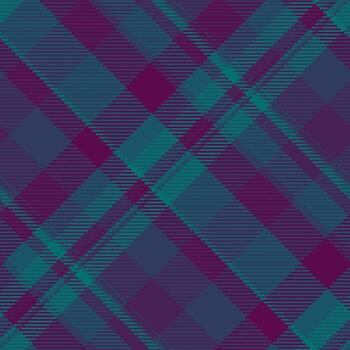 Classic tartan pattern. A textured plaid design in purple and teal. Timeless textile. Great for backgrounds, fabrics, or graphic design elements. Versatile style. vector