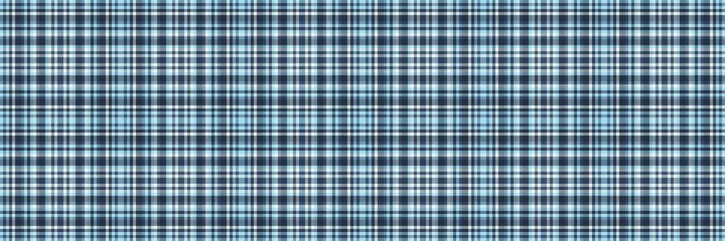 T-shirt fabric pattern plaid, quiet tartan texture textile. Cross check background seamless in dark and cyan colors. vector