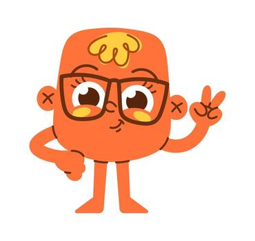 Cute nerd weirdose character in eyeglasses vector