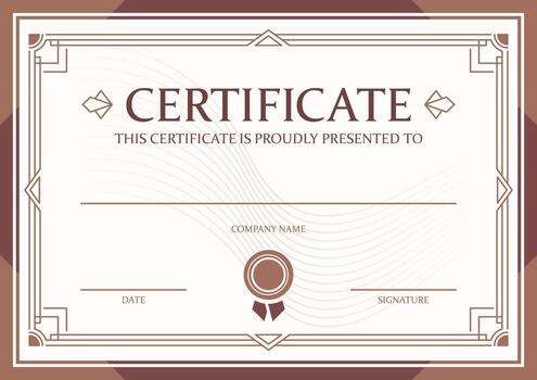 Certificate retro frame document blank vector