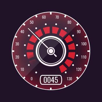 Middle speed indication speedometer display vector