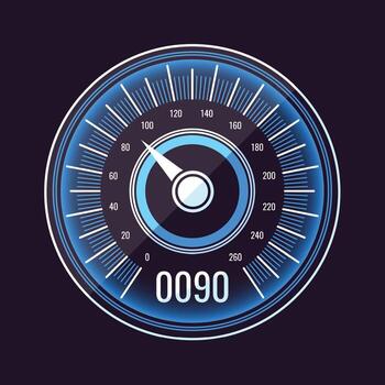 Digital speed meter panel design vector