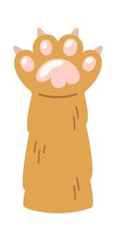 Kitten soft pads raised up vector