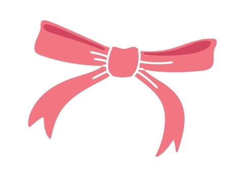 Knotted bow string decorative element vector