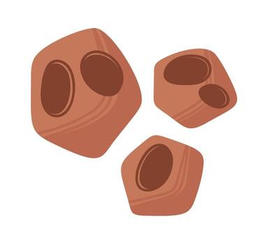 Three asteroids outer space bodies vector