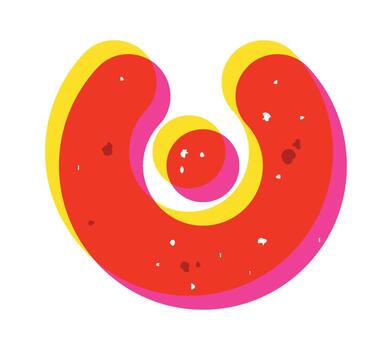 Risograph abstract minimal geometric shape vector