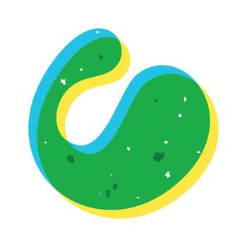 Fluid form abstract riso print vector