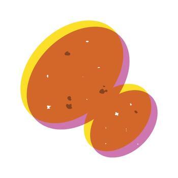 Abstract geometric blobs shape risograph vector