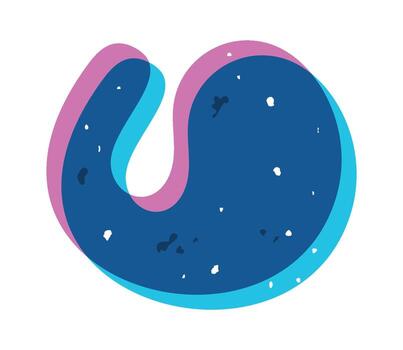 Abstract fluid trendy risograph blob vector