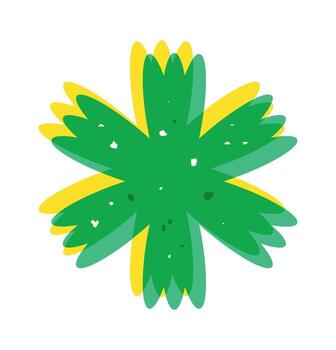 primavera flor verde risografía elemento vector