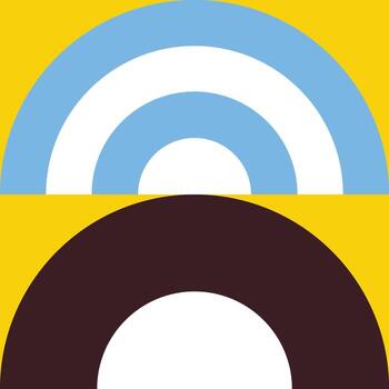 Concentric semicircles abstract geometry design vector