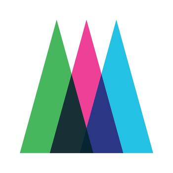 Tripling triangle shapes risograph geometry vector