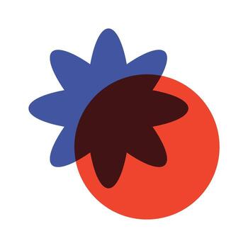 Flower circle basic shapes risograph vector