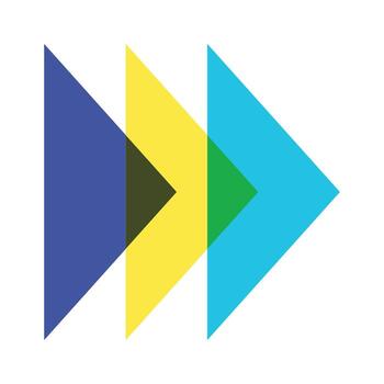 Overlapping triangle shapes risograph geometry vector