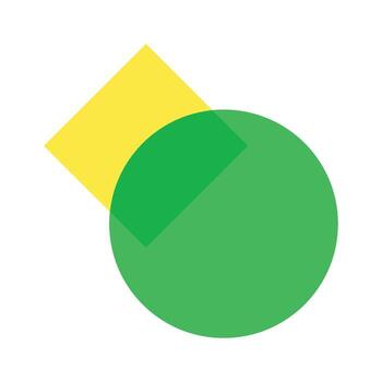 Circle square overlapping geometric elements vector