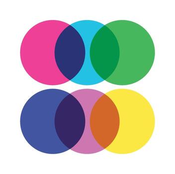 Random circles overlapping risograph geometry vector