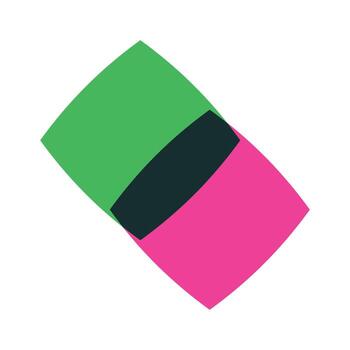 Squiggle square shapes overlapping risograph vector