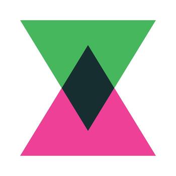 Two triangle intersection risograph print vector