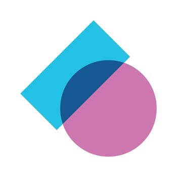 Circle rectangle composition risograph geometry vector