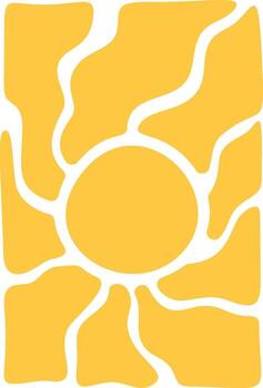 Sun summer hippie groovy pattern vector