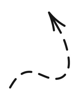 Curved dashed arrow pointer design vector