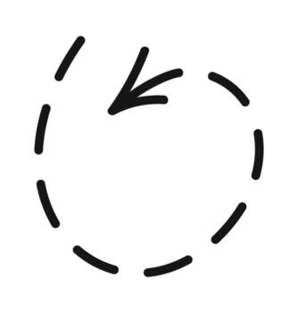 Rounded dashed arrow direction pointer vector