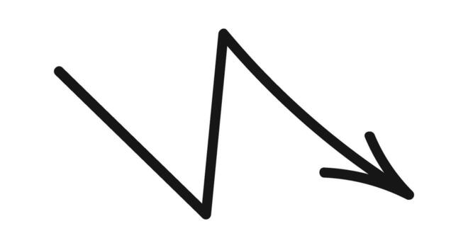 Black zigzag linear arrow design vector