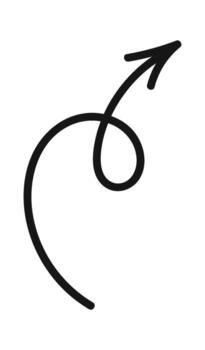 Doodle sketched thin arrow pointer vector