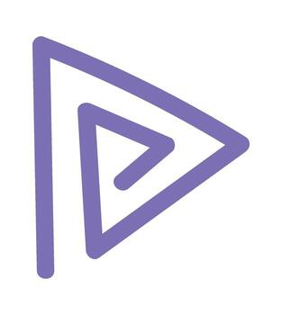 Triangular squiggle outline color doodle vector