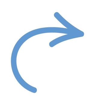 Bending arrow symbol pointer doodle vector