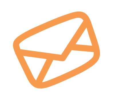 Mail envelop color doodle element vector