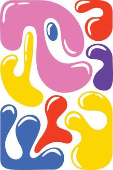 Multicolored abstract fluid shapes background vector