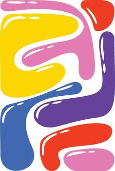 Liquid curve colored blob bent vector