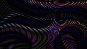vibrerande abstrakt Vinka mönster med färgrik rader på en mörk bakgrund rörelse video