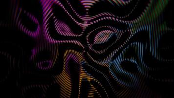 dynamisk abstrakt mönster virvlande i vibrerande färger agnst en mörk bakgrund rörelse video