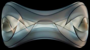 A mesmerizing abstract 3D shape featuring smooth curves and flowing forms against a black background video