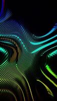 Vibrant abstract wave patterns in various colors agnst a black background motion video