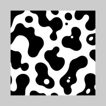 Seamless Abstract Cow Print Pattern in Black and White Background vector