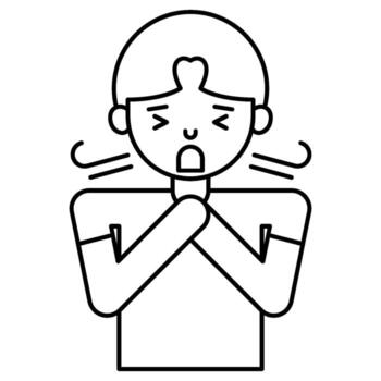 dificultad respiración contorno icono aislado en blanco vector