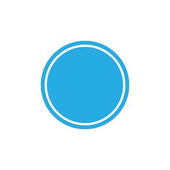 blue circular button shape icon isolated on white background vector