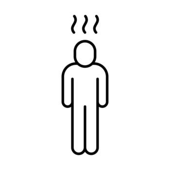 Depression icon. Simple outline style. Sadness and mental health linear symbol. Thin line illustration on white background. vector