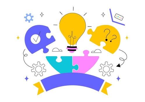 World Logic Day Cartoon Featuring Idea Logic, Intellectual Strength, Thought Pattern, and Bright Brain Concept vector