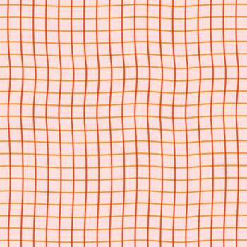Hand drawn grid with orange lines pattern background texture illustration vector