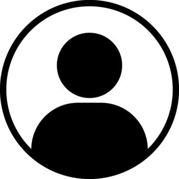 Simple round profile avatar icon representing user identity, account picture, or personal profile in minimal flat design vector