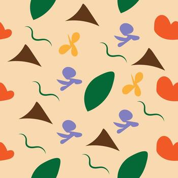 Vibrant playful pattern featuring abstract shapes for modern design projects and backgrounds vector