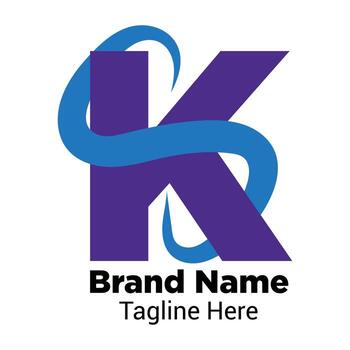 Modern initial K logo design with dynamic swirl for business branding solutions vector