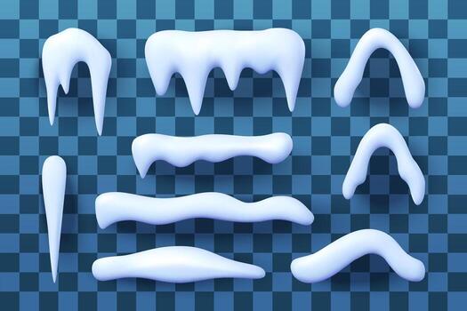 Snow and ice texture illustrations. vector
