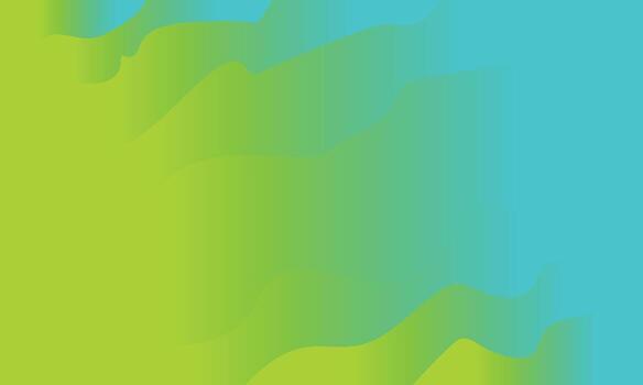 Vibrant gradient background with dynamic wavy shapes shifting from green vector